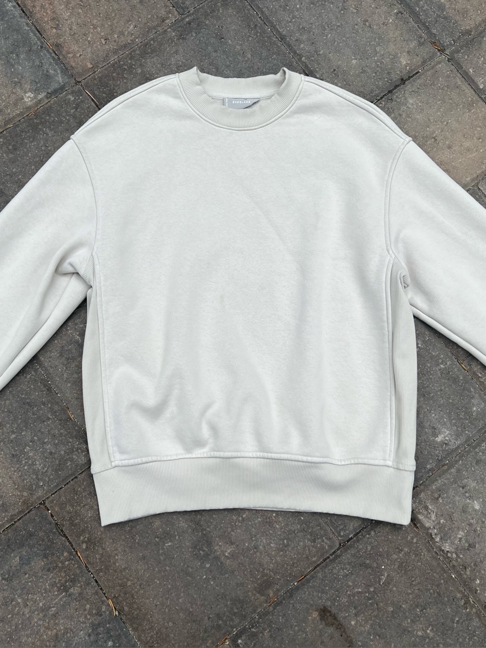 Everlane Pullover Side Ribbed Bone Sweatshirt XS